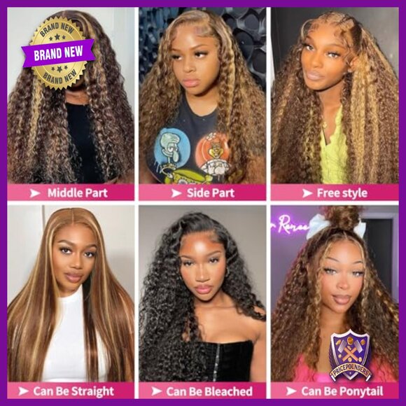13x6 Lace Front Human Hair Wig Deep Wave 200 Density Glueless main image 3